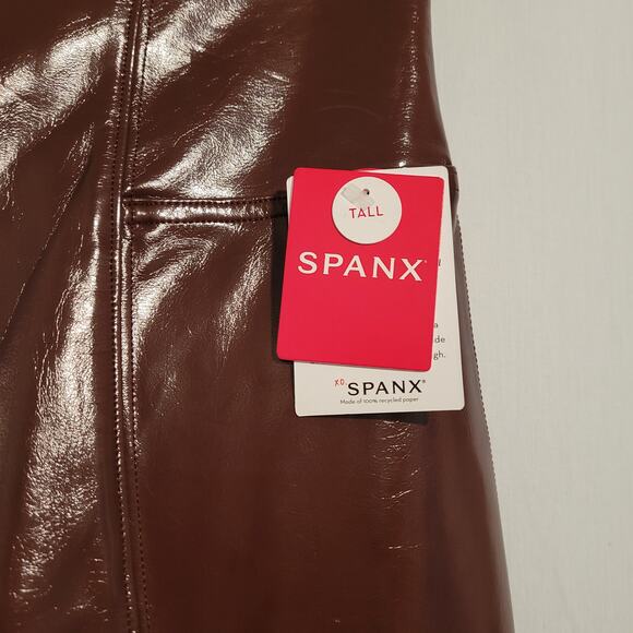 SPANX faux patent leather ruby Leggings - Picture 3 of 7